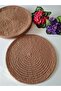 Hand Knitted 6 Pieces Polyester Macrome 35 cm Round Supula-American Service - 4