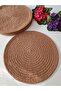 Hand Knitted 6 Pieces Polyester Macrome 35 cm Round Supula-American Service