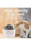 Pet Drinking Water Fountain, 2.2L Pet Fountain Water Bowl Dispenser with Filter,Automatic Pet Water - 2