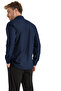 Men's Shirt Navy Blue Lycra Long Sleeve Pocket Comfortable Fit Loose Draped Cotton Daily Stylish Model - 3