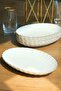 Bone Luz Gold Mesh Boat Plate 27X19Cm Bnlzf28Ky20 6 Pcs