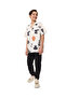 Printed Shirt with Revere Collar and Short Sleeves - 3
