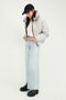 Women's Fiber Windproof Stand Collar Gray Inflatable Winter Coat - 6