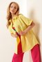 Women's Oversize Short Sleeve Shirt Yellow 1060 - 5