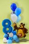 8 Year Old Masha and the Bear Blue Number Balloon Set Masha and the Bear Themed Birthday Balloon Set