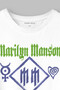 Marilyn Manson T-Shirt Logo Heart Rock Metal Music Printed White Unisex Short Sleeve T-Shirt - 2