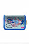Blue Bicycle Girl Patterned Pvc Three Compartment Girl Organizer Pen Holder Pencil Case -Cp7002 - 7