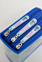 Blue Bicycle Girl Patterned Pvc Three Compartment Girl Organizer Pen Holder Pencil Case -Cp7002 - 8