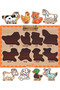 Wooden English Farm Animals-Vegetables-Shapes-Numbers Set of 4 Educational-Pedagogical Puzzle - 3