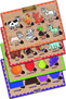 Wooden English Farm Animals-Wild Animals-Fruits-Shapes Set of 4 Educational-Pedagogical Puzzle
