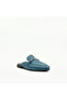 Denim Blue Genuine Leather Slippers – 15mm Heels with Gold Accessories - 3