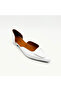 White Genuine Leather Open Heeled Ballerinas – Elegant Buckle Design - 4