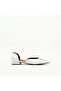 White Genuine Leather Open Heeled Ballerinas – Elegant Buckle Design