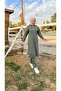 Long Tunic Hooded Double Sports Suit with Side Slits - 03034-1.005 - Khaki - 6