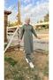 Long Tunic Hooded Double Sports Suit with Side Slits - 03034-1.005 - Khaki - 7