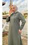 Long Tunic Hooded Double Sports Suit with Side Slits - 03034-1.005 - Khaki - 2