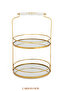 Two-Tier Gold Presentation Tray Round Cosmetic Organizer Bathroom Serving Presentation Engagement Tray Multipurpose - 3