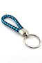 Cross Weave Blue Black Color Faux Leather Keychain Ax044
