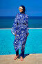 Navy Blue Patterned Beach Pareo Kimono – Rp2502 - 4