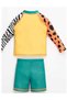 Boys' Surfer Style Long Sleeve T-Shirt /Shorts Swimwear Set Top Diver Bottom Parachute Fabric - 4