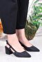 110-425 Satin Glitter Open Back Classic Heeled Women's Shoes - 3