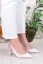 129-1300 Fls Satin Closed Front Open Back Heeled Women's Shoes - 3