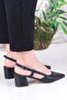 110-425 Satin Glitter Open Back Classic Heeled Women's Shoes - 4