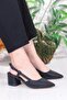 110-425 Satin Glitter Open Back Classic Heeled Women's Shoes