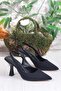 35809 Ceyn Satin Closed Front Open Back Heeled Women's Shoes - 5