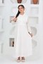 Girl's Long Length Seersucker Fabric Gilet & Dress Two Piece Set – Lined Elegant Set-4948 - 5