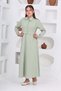 Girl's Long Length Seersucker Fabric Gilet & Dress Two Piece Set – Lined Elegant Set-4948 - 4