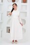 Girl's 2 Piece Gofra Dress and Gilet Hijab Set - Lined - 100% Cotton-Modern Design-4948 - 5