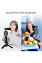 Vlogging Kit for Video Making With Mic Mini Tripod Stand LED Light and Phone Holder Clip - 5