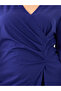 Plus Wrap Midi Dress with Balloon Sleeve - 4