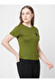 Women Olive Embellished Bunny Detail Short Sleeve T-Shirt - 3