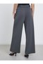 Women Charcoal Wide Leg Trousers with Pintuck Detail - 4