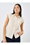 Striped Sleeveless Shirt with Spread Collar - 3