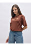 Brown Slogan Print Oversized T-Shirt - 2