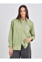 Women Green High-Low Hem Shirt with Patch Detail - 3