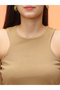 Women Brown Sleeveless Crop Top and Trousers Co-Ords - 4