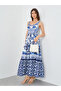 All-Over Print Strappy A-Line Maxi Dress - 2