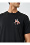 Graphic Print Round Neck Short Sleeve T-Shirt - 3
