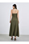 Plain Knit Halter Neck Sheath Maxi Dress - 5