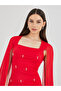 Embellished Square Neck Cape Sleeve Bodycon Maxi Dress - 4