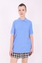 Unisex Adult Polo Neck School T-Shirt Basic Short Sleeve School T-Shirt 100% Cotton S-2Xl Blue - 6