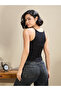 Black Ribbed Strappy Crop Top - 5