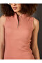 Pink Ribbed Sleeveless Hooded Maxi Dress - 4