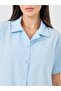 Solid Buttoned Short Sleeve Shirt and Pyjama Set - 3