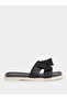 Solid Bow Detail Flat Sandals