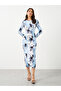 Butterfly Printed Bodycon Midi Dress - 2